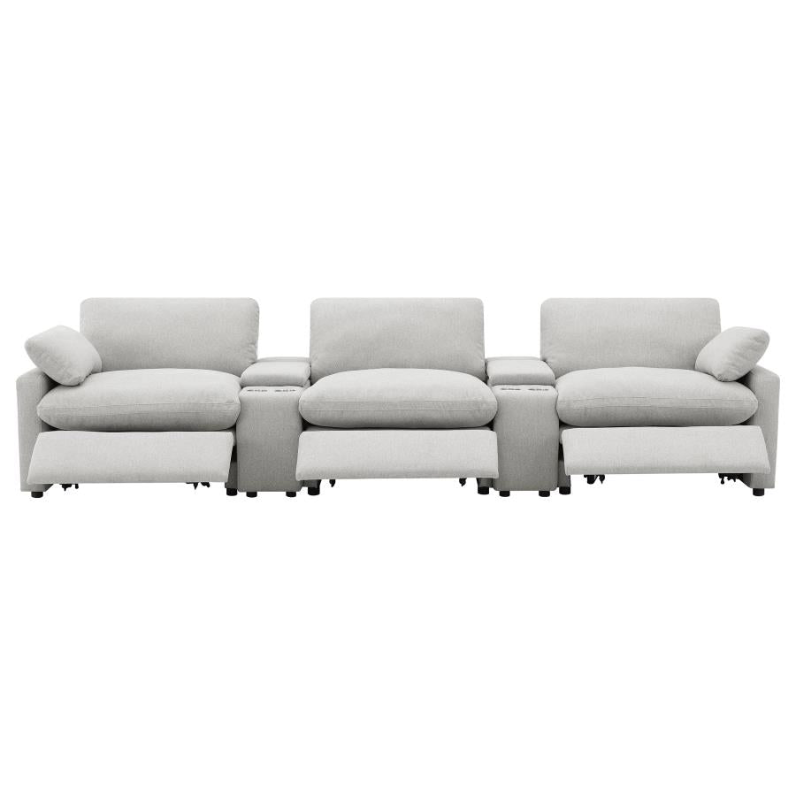 Collins 5-piece Power Reclining Home Theater Seating Grey - 609561PT