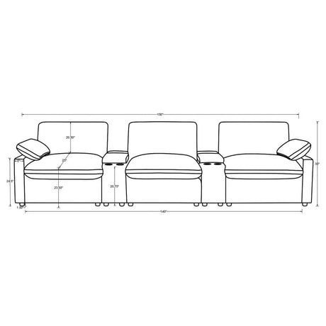 Collins 5-piece Power Reclining Home Theater Seating Grey - 609561PT