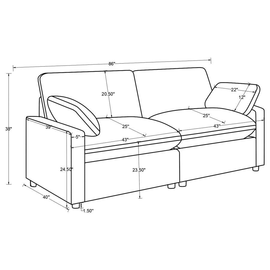 Collins Modular Power Loveseat Grey - 609562P