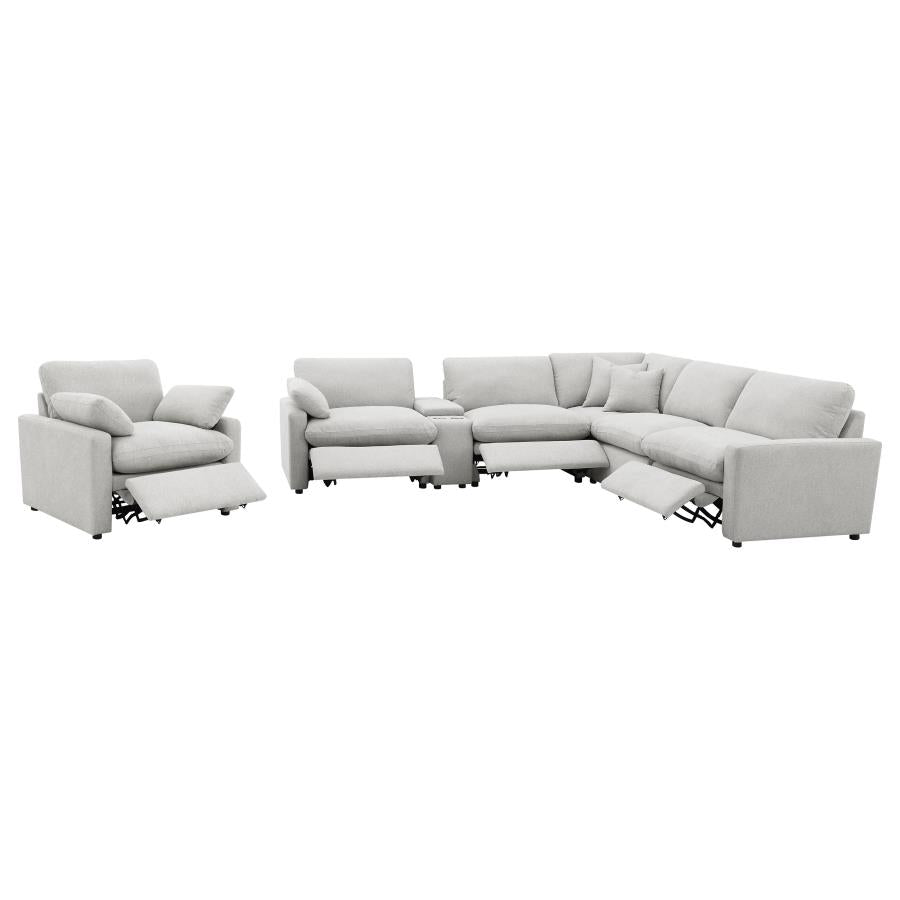 Collins Upholstered Power Recliner Chair Grey - 609563P