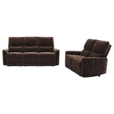 Navarro 2-piece Upholstered Reclining Sofa Set Dark Brown - 609571-S2