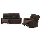 Navarro 2-piece Upholstered Reclining Sofa Set Dark Brown - 609571-S2