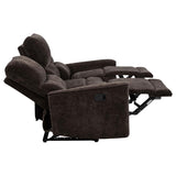 Navarro 2-piece Upholstered Reclining Sofa Set Dark Brown - 609571-S2