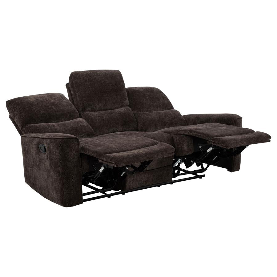 Navarro 3-piece Upholstered Reclining Sofa Set Dark Brown - 609571-S3