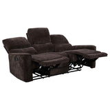 Navarro 3-piece Upholstered Reclining Sofa Set Dark Brown - 609571-S3