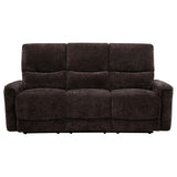Navarro Chenille Upholstered Reclining Sofa Dark Brown - 609571