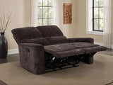 Navarro Chenille Upholstered Reclining Loveseat Dark Brown - 609572