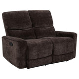 Navarro Chenille Upholstered Reclining Loveseat Dark Brown - 609572