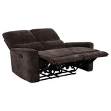 Navarro Chenille Upholstered Reclining Loveseat Dark Brown - 609572