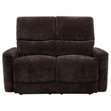 Navarro Chenille Upholstered Reclining Loveseat Dark Brown - 609572