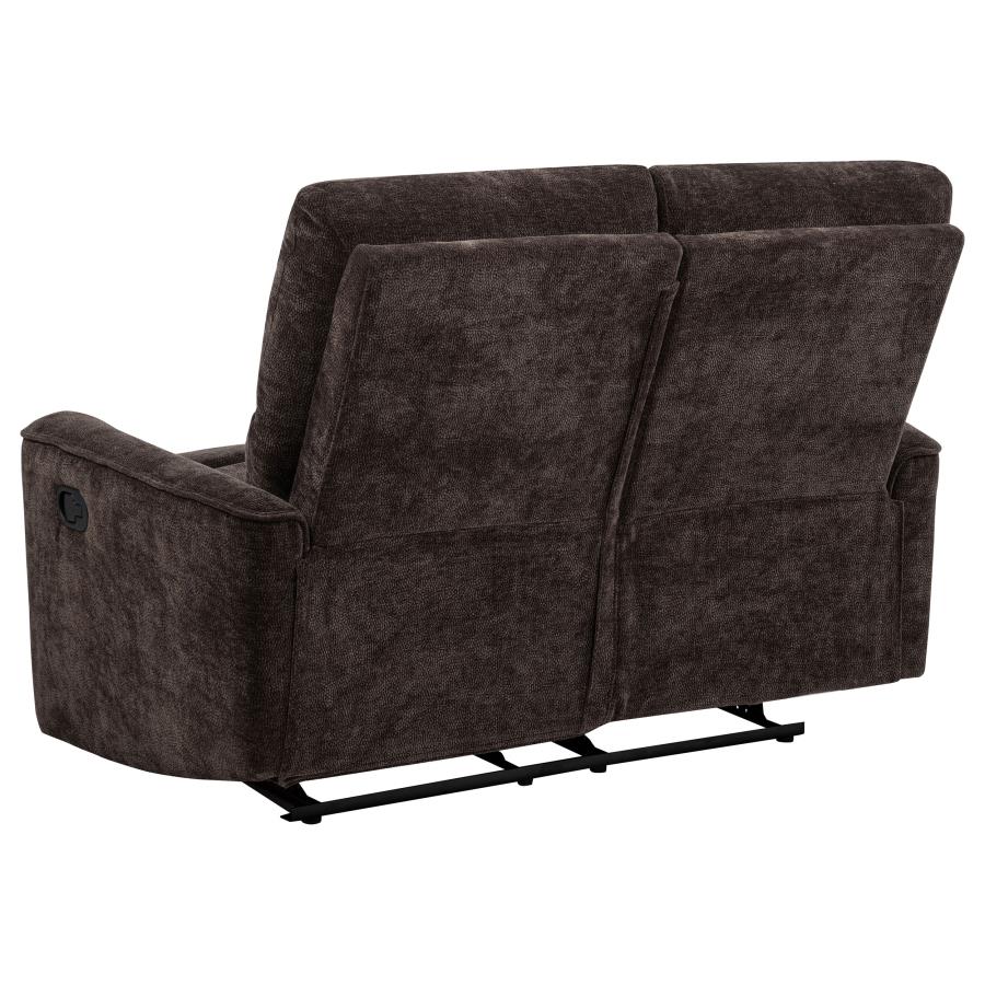 Navarro Chenille Upholstered Reclining Loveseat Dark Brown - 609572