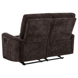 Navarro Chenille Upholstered Reclining Loveseat Dark Brown - 609572