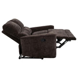 Navarro Chenille Upholstered Reclining Loveseat Dark Brown - 609572