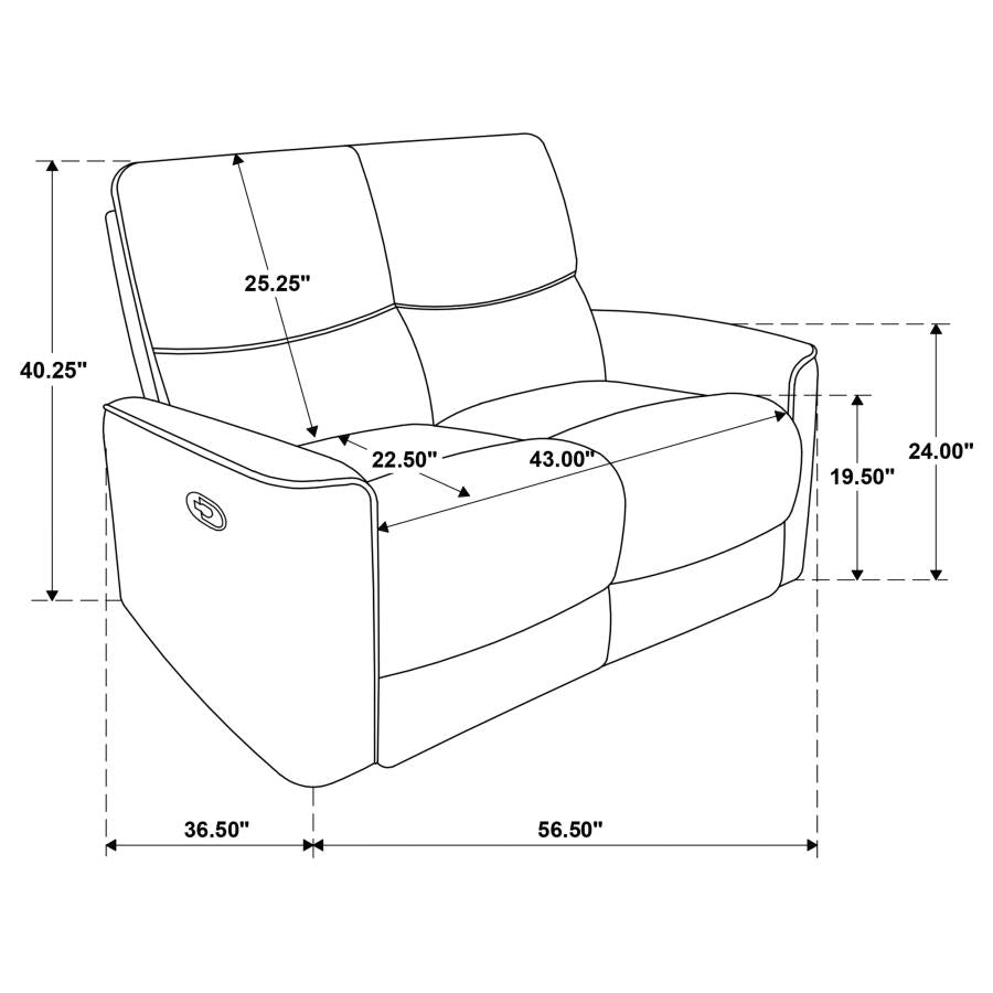 Navarro Chenille Upholstered Reclining Loveseat Dark Brown - 609572