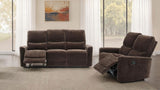 Navarro Chenille Upholstered Reclining Loveseat Dark Brown - 609572