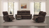 Navarro Chenille Upholstered Reclining Loveseat Dark Brown - 609572