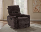 Navarro Chenille Upholstered Glider Recliner Dark Brown - 609573