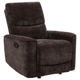 Navarro Chenille Upholstered Glider Recliner Dark Brown - 609573