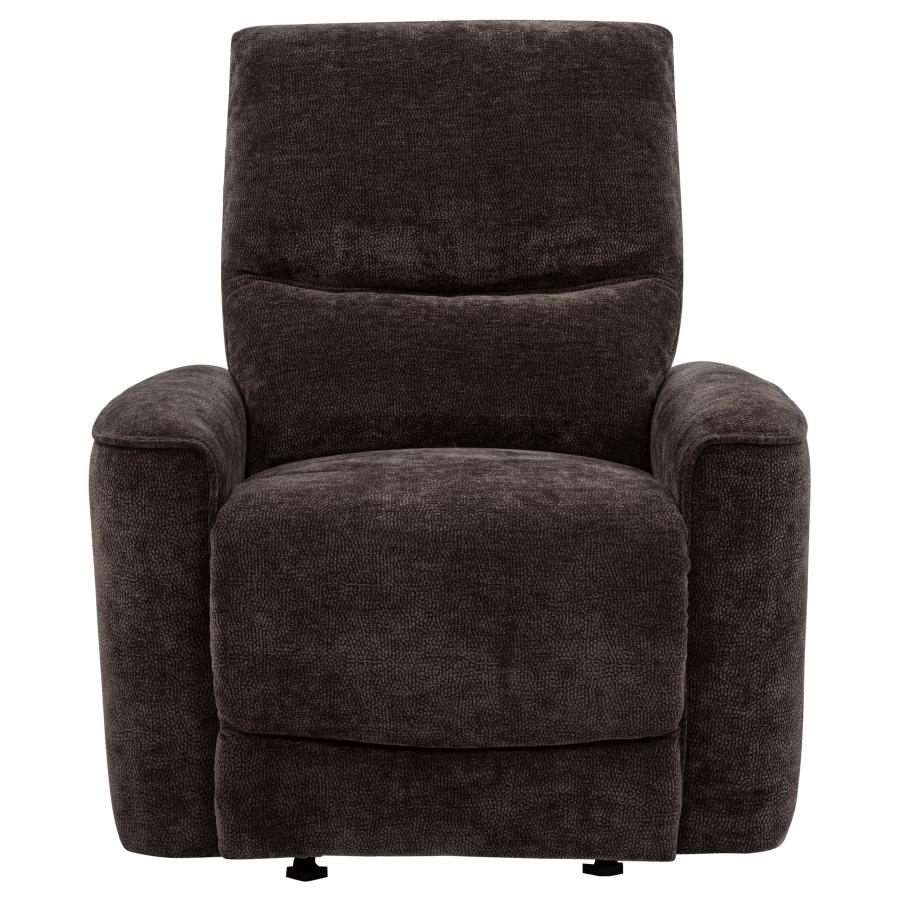 Navarro Chenille Upholstered Glider Recliner Dark Brown - 609573