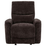 Navarro Chenille Upholstered Glider Recliner Dark Brown - 609573