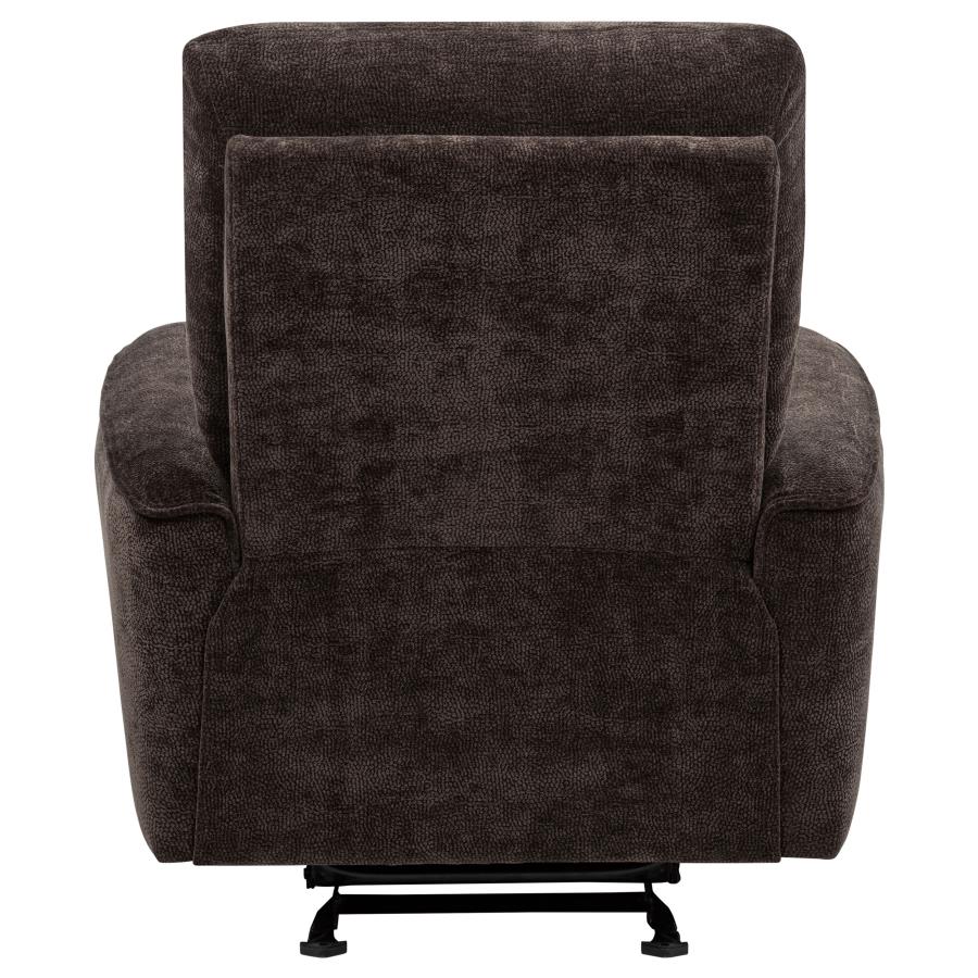 Navarro Chenille Upholstered Glider Recliner Dark Brown - 609573