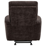 Navarro Chenille Upholstered Glider Recliner Dark Brown - 609573