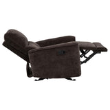 Navarro Chenille Upholstered Glider Recliner Dark Brown - 609573