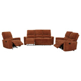 Navarro 3-piece Upholstered Reclining Sofa Set Orange - 609574-S3