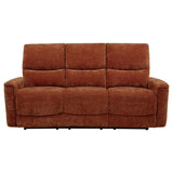 Navarro Chenille Upholstered Reclining Sofa Burnt Orange - 609574