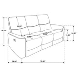 Navarro Chenille Upholstered Reclining Sofa Burnt Orange - 609574
