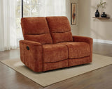 Navarro Chenille Upholstered Reclining Loveseat Burnt Orange - 609575