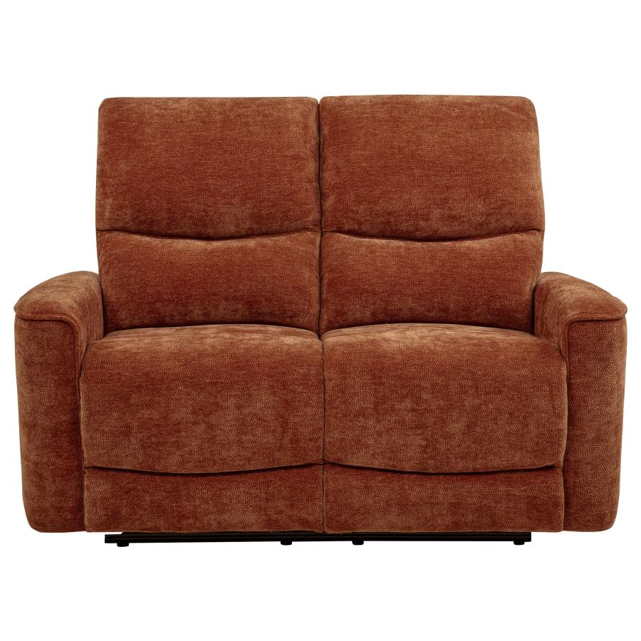 Navarro Chenille Upholstered Reclining Loveseat Burnt Orange - 609575
