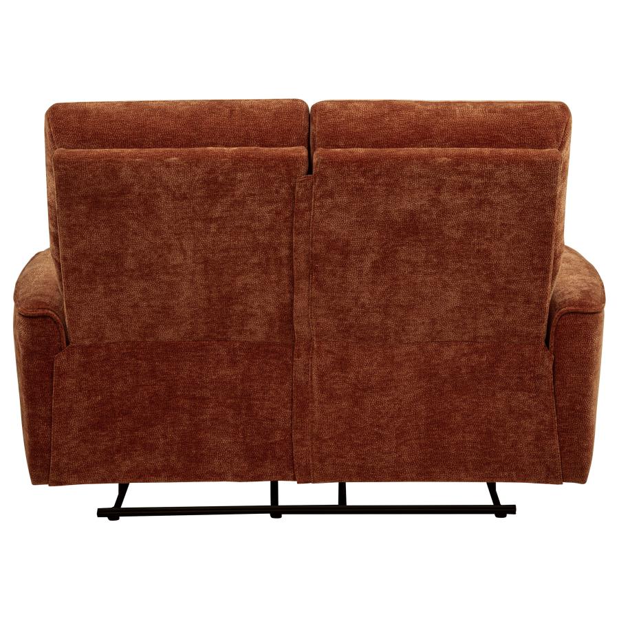Navarro Chenille Upholstered Reclining Loveseat Burnt Orange - 609575