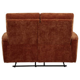 Navarro Chenille Upholstered Reclining Loveseat Burnt Orange - 609575