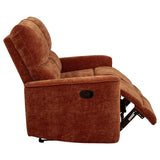 Navarro Chenille Upholstered Reclining Loveseat Burnt Orange - 609575