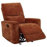 Navarro Chenille Upholstered Glider Recliner Burnt Orange - 609576