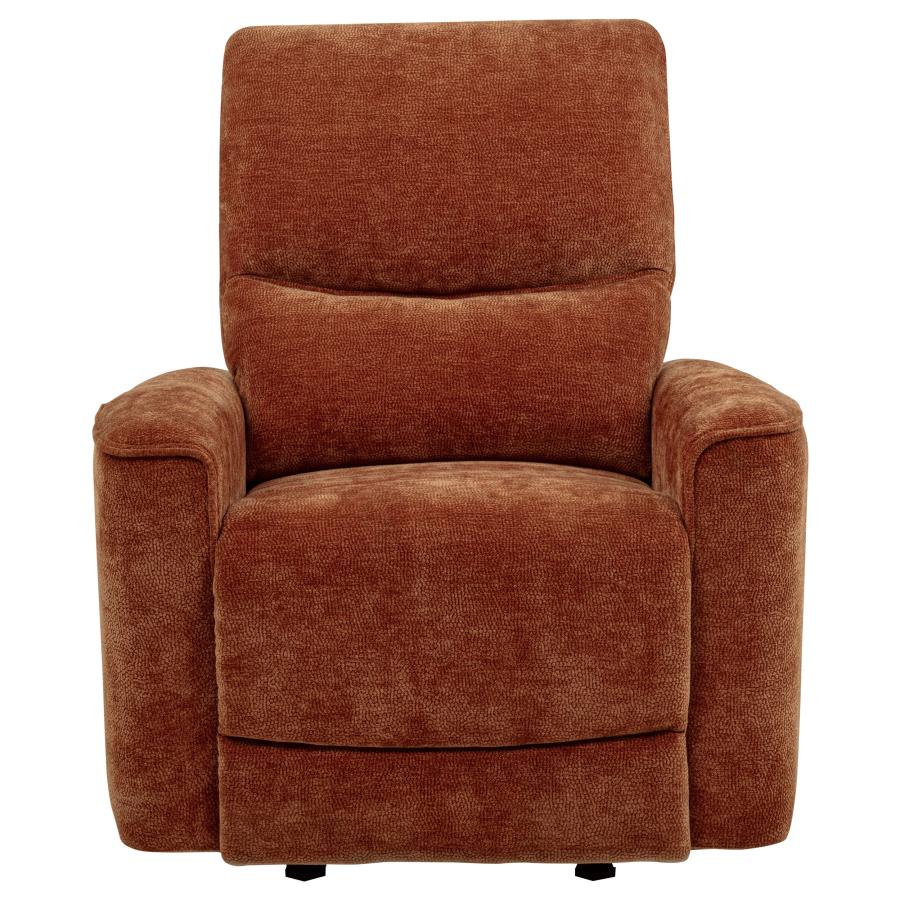 Navarro Chenille Upholstered Glider Recliner Burnt Orange - 609576