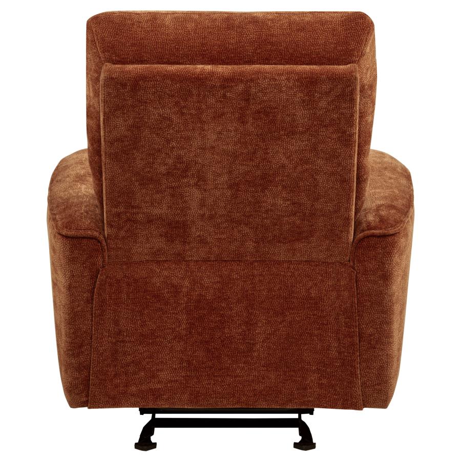 Navarro Chenille Upholstered Glider Recliner Burnt Orange - 609576