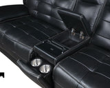 Hewitt Leather Dual Power Reclining Sectional Sofa Black - 609610PP