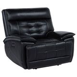 Hewitt Leather Upholstered Dual Power Recliner Chair Black - 609613PP