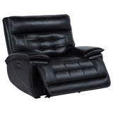 Hewitt Leather Upholstered Dual Power Recliner Chair Black - 609613PP