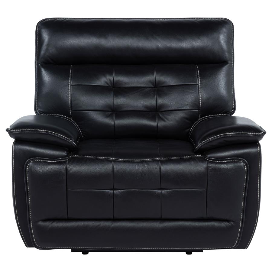 Hewitt Leather Upholstered Dual Power Recliner Chair Black - 609613PP
