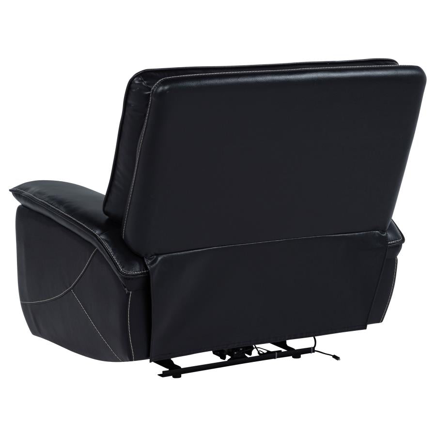 Hewitt Leather Upholstered Dual Power Recliner Chair Black - 609613PP