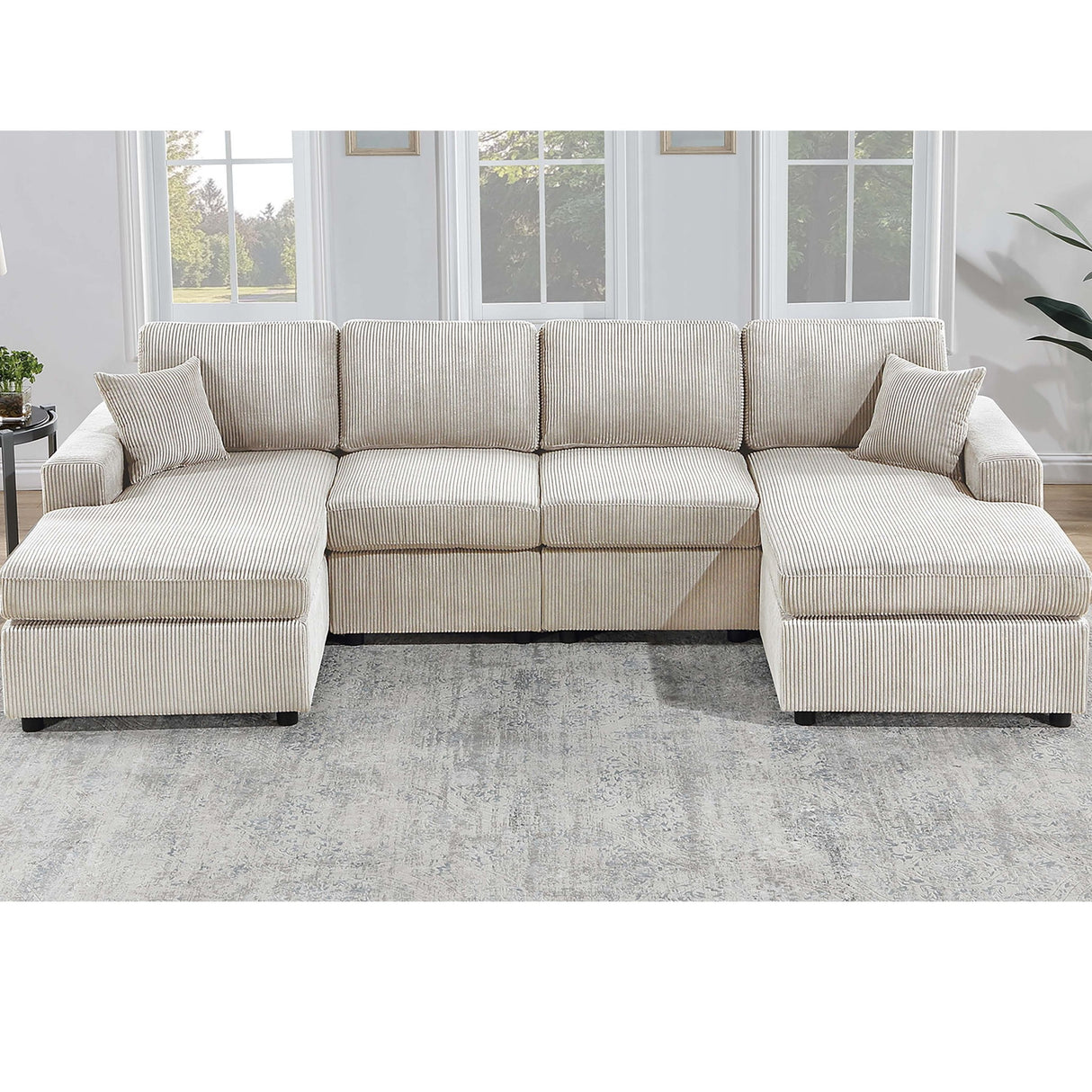 Modern Design Sectional Set With Right And Left Arm Chaise