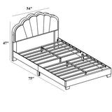 Bed With Floral Design Headboard And Built In LED Lighting