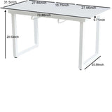 Square Extendable Dining Table With Metal Leg, Modern Space Saving Kitchen Table For Living Room