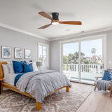 48" Ceiling Fan With Light, Dimmable LED With Memory, Quiet DC Motor - Matte Black