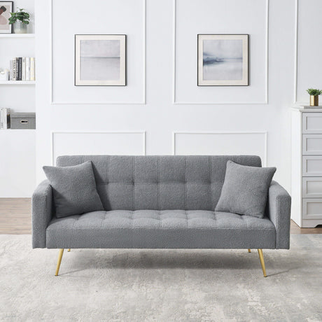 Teddy Fleece Sofa Bed With Luxurious Throw Pillows