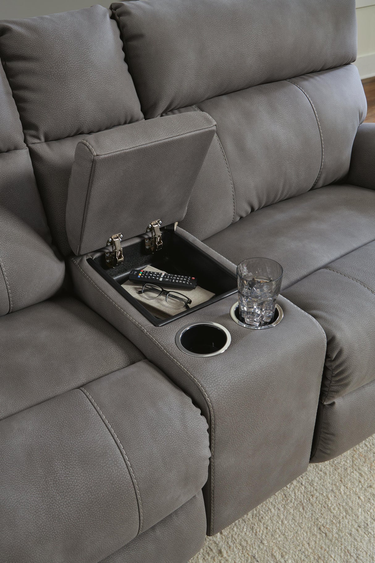Next-Gen Durapella 3-Piece Power Reclining Sectional Loveseat with Console - 61003S3