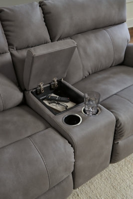 Next-Gen Durapella 3-Piece Power Reclining Sectional Loveseat with Console - 61003S3